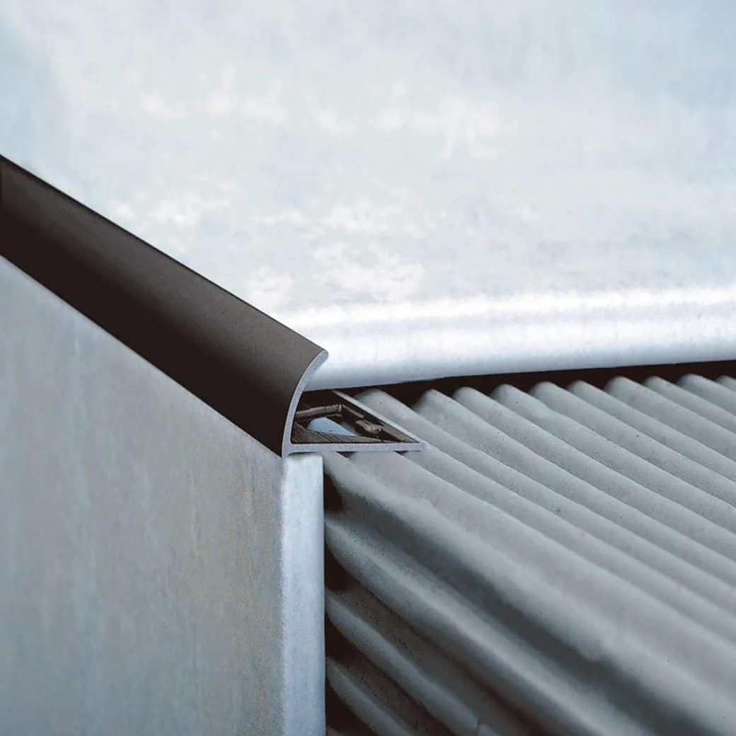 PERFIL ALUMINIO GUARDACANTO ARCO 10 mm NEGRO MATE 1
