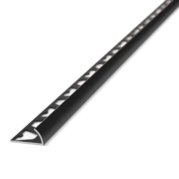PERFIL ALUMINIO GUARDACANTO ARCO 10 mm NEGRO MATE