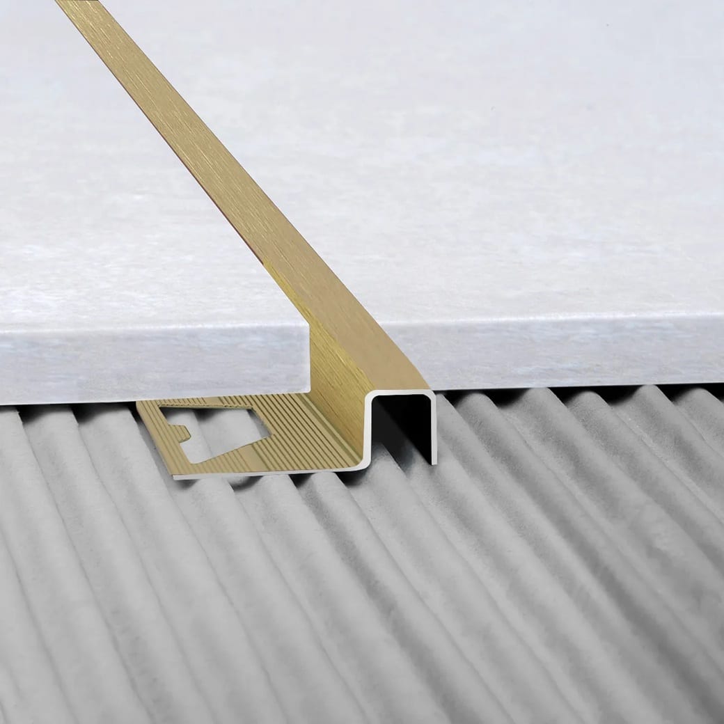 PERFIL ALUMINIO QUADRA ORO MATE CEPILLADO 1